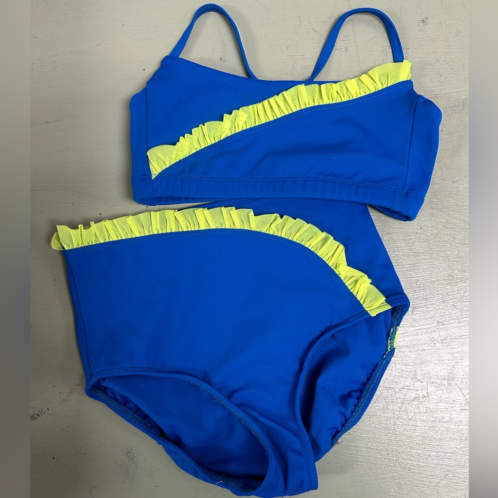 FIVE Dancewear blue and green Brief and Top Size XS